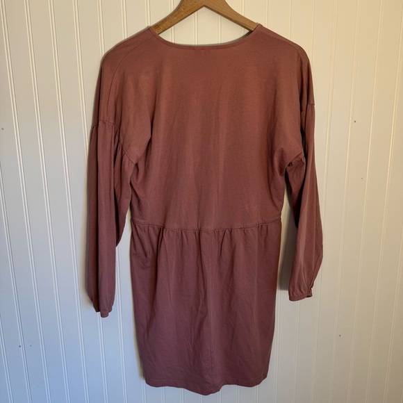 ASOS Women’s Pink V Neck Long Sleeve Dress 100% Cotton Size 4 - Picture 6 of 11